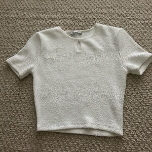 Zara white textured tee